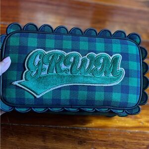 Stoney Clover Lane Dear Dairy Plaid Scalloped Small Pouch With GRWM Patch